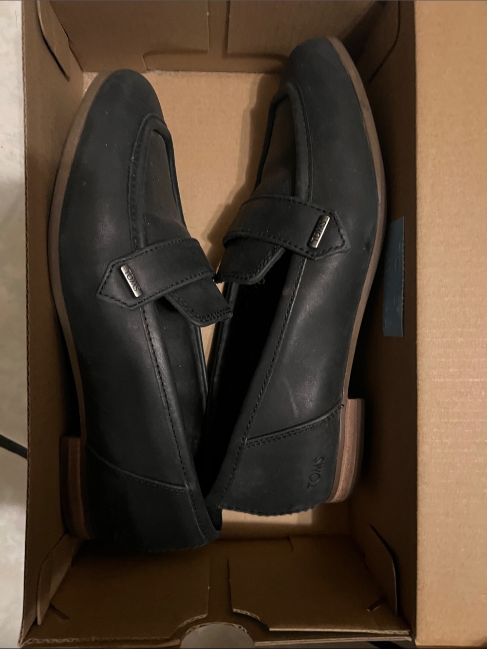 Toms Black Women's Leather Loafers